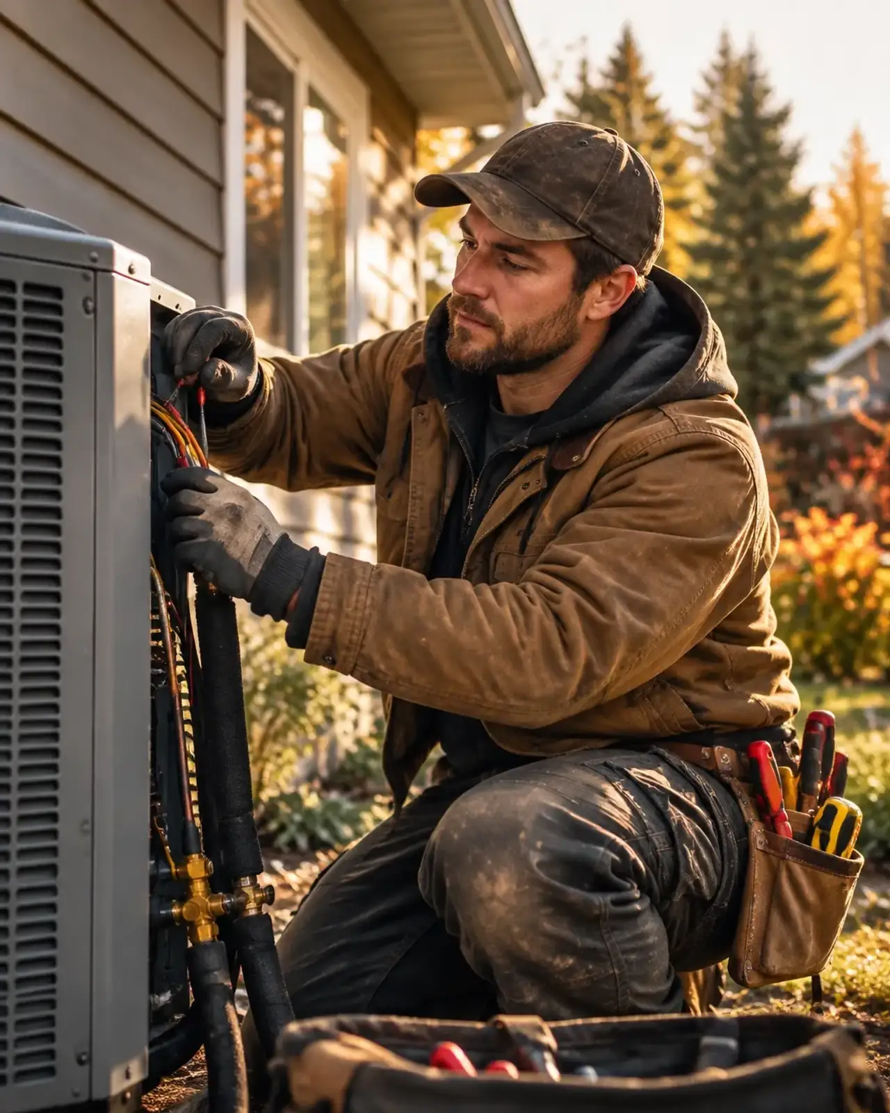 Tradesperson working on an Ontario residential property